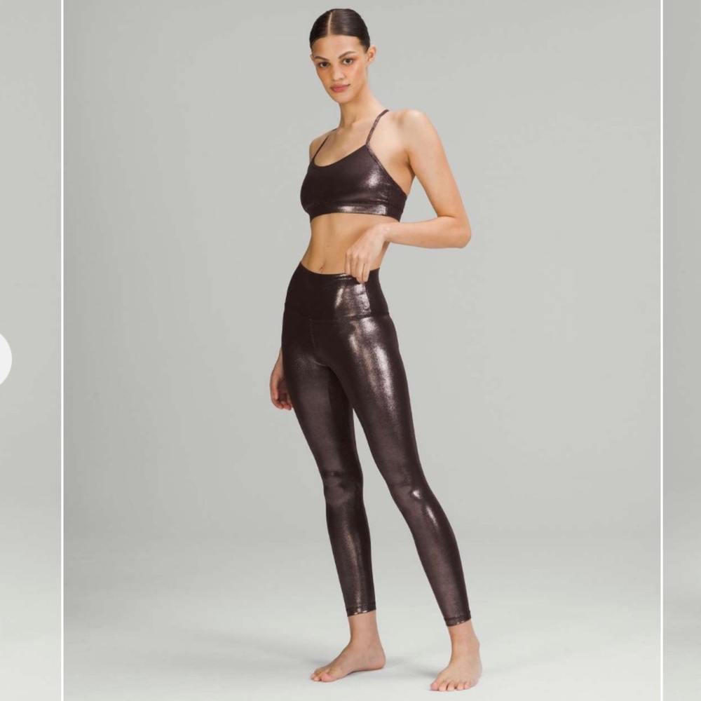 Lululemon align 25” shine leggings in Radiant foil print French press